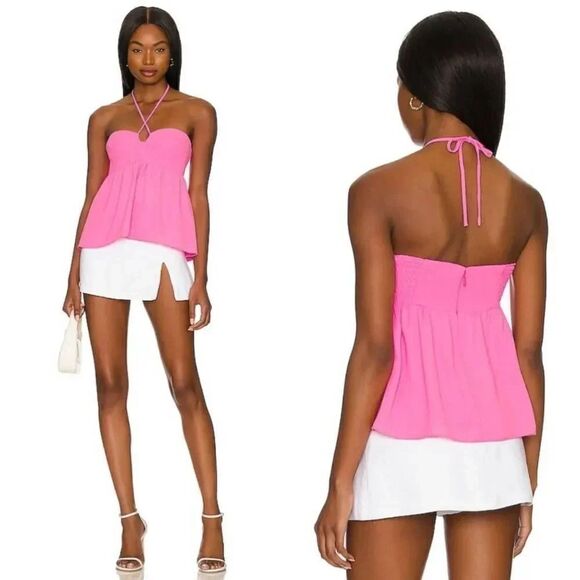 Amanda Uprichard Greca Top in Shocking Pink, NWT SMALL - Picture 1 of 9
